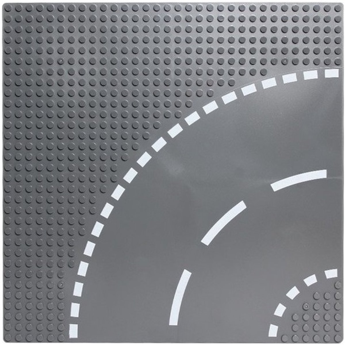 bricksNblocks® City wegenplaat bocht | te combineren met Lego wegplaten | grondplaten 32x32 noppen | afmeting 25,5 cm x 25,5 cm | wegplaat geschikt voor LEGO | classic wegenplaat grondplaat straat